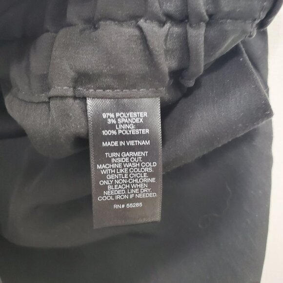 Express Women's Black Flat Front Elastic Paperbag Waist Cropped Casual Pants M - Picture 5 of 10